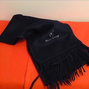 Alpaca Wool fringed Navy Winter Scarf